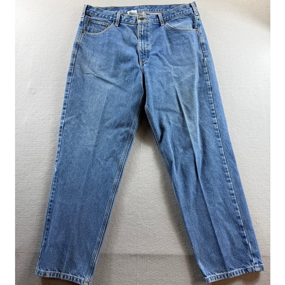 Carhartt B17 DST Jeans Mens 38x30 Blue Relaxed Fit Straight Leg